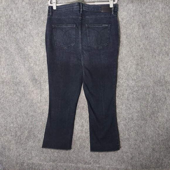 Calvin Klein Women Jeans 32 Cut Off Kick Boot Stonewash Black Stretch casual - Picture 7 of 12